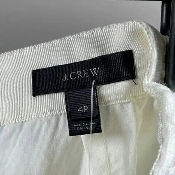 NEW J Crew Skirt Womens 4 petite white eyelet stripe preppy classic - Picture 4 of 11